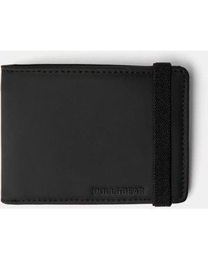 Pull&Bear Rubberised Wallet - Black