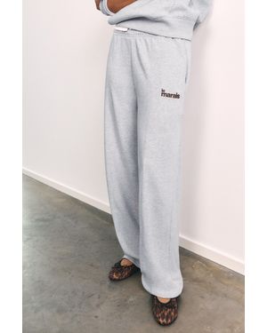 Pull&Bear Hose Mit Weitem Bein Und Grafikprint - Grau