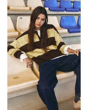 Pull&Bear Gestreifter Strickpullover - Blau