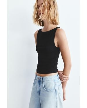 Pull&Bear Boat Neck Tank Top - Blue