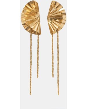 Pull&Bear Flower Chain Earrings - White