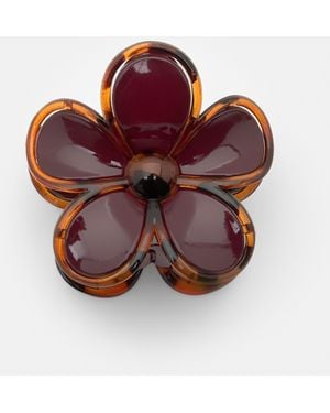 Pull&Bear Flower Fur Clip - Red