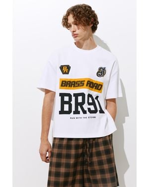 Pull&Bear Brass Road Boxy T-Shirt - White