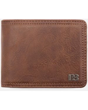 Pull&Bear Leather Effect Wallet - Brown