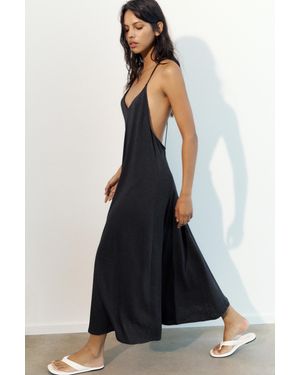 Pull&Bear Strappy Back Midi Dress - Blue