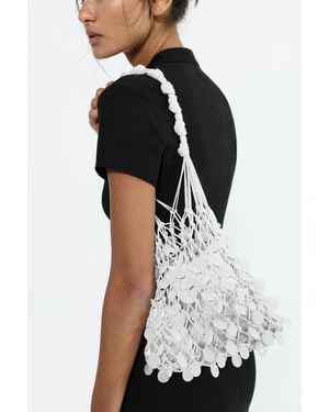 Pull&Bear Beaded Shoulder Bag - Black