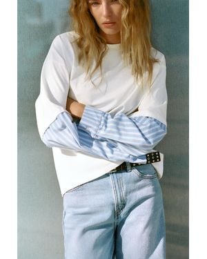 Pull&Bear Double Sleeve Shirt T-Shirt - Grey