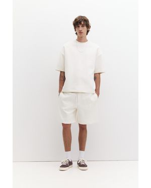 Pull&Bear Interlock Jogger Bermuda Shorts - White