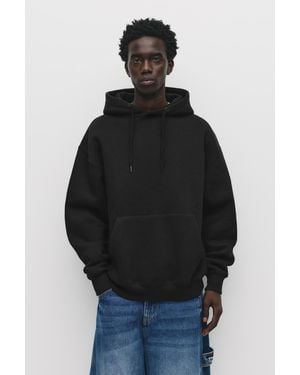 Pull&Bear Basic Hoodie - Blue