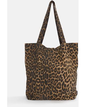 Pull&Bear Leopard Print Shopper Bag - Brown