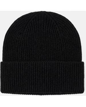 Pull&Bear Rippstrickmütze - Schwarz