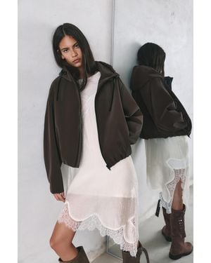 Pull&Bear Short Hooded Raincoat - Multicolour