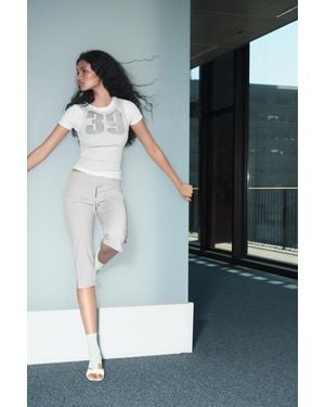 Pull&Bear Double Graphic T-Shirt - Grey