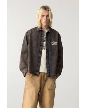 Pull&Bear Chevrolet Denim Shirt - Grey