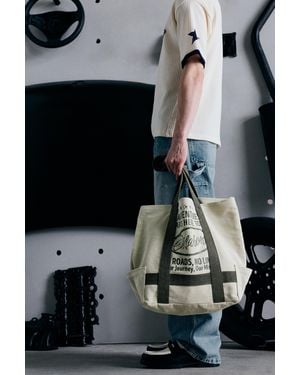 Pull&Bear Shopper Aus Canvas - Schwarz