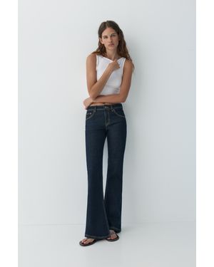 Pull&Bear Low-Rise Boot-Cut Jeans - Blue