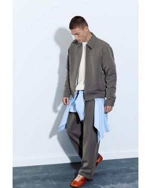 Pull&Bear Basic Zipped Jacket - Grey