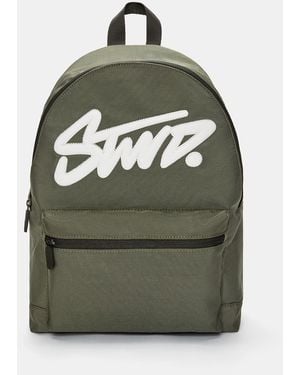 Pull&Bear Fabric Stwd Backpack - Green