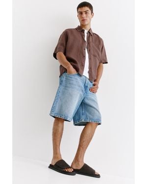 Pull&Bear Flat Leather Sandals - Brown