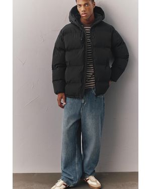 Pull&Bear Thermosiegel-Steppjacke Mit Kapuze - Schwarz