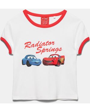 Pull&Bear Cars Ribbed T-Shirt - Grey