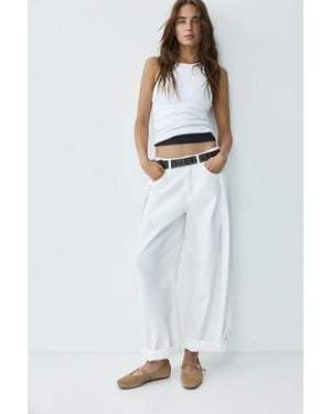 Pull&Bear Lederballerinas - Weiß