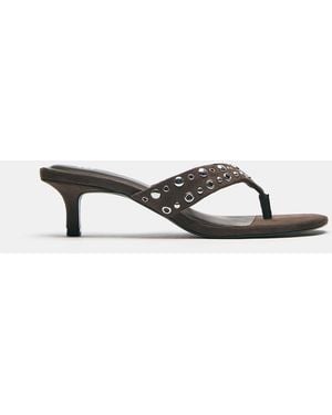 Pull&Bear Heeled Sandals With Studs - Blue
