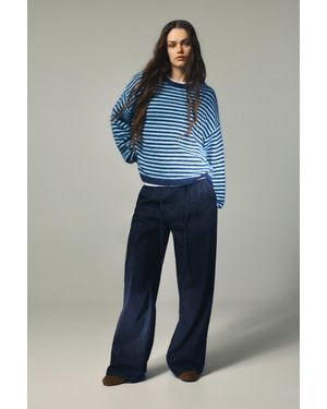 Pull&Bear Striped Jumper - Blue
