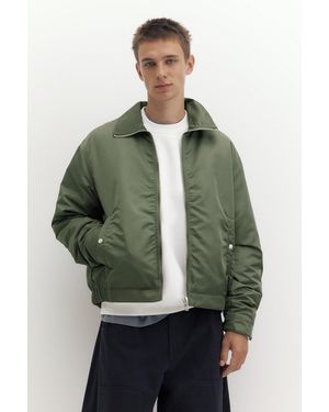 Pull&Bear Bomberjacke Mit Hemdkragen - Grün