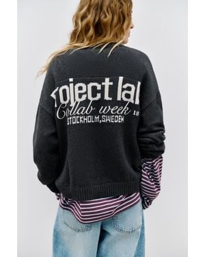 Pull&Bear Embroidered Front Jumper - Grey