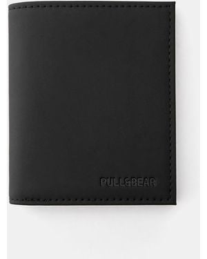 Pull&Bear Rubberised Wallet - Black