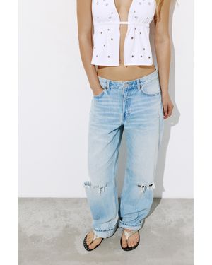 Pull&Bear Flat Studded Sandals - Blue