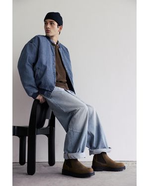 Pull&Bear Leather Chelsea Boots - Blue