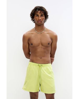 Pull&Bear Regular-Badeshorts Mit Logo Am Bund - Grün