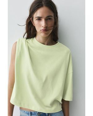 Pull&Bear Short Sleeve Boxy T-Shirt - Yellow