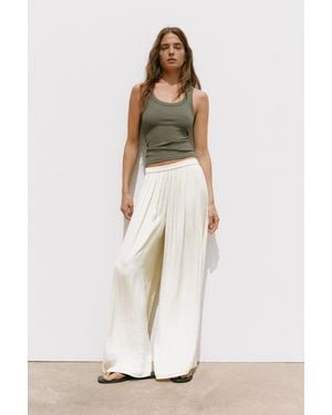 Pull&Bear Wide-Leg-Hose - Weiß
