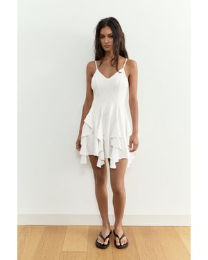 Pull&Bear Strappy Flared Mini Dress - White