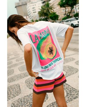 Pull&Bear Papaya Graphic T-Shirt - Green