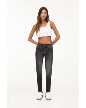 Pull&Bear Mid-Rise Skinny Jeans - Grey