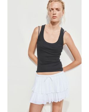 Pull&Bear Skort With Ruffles - White