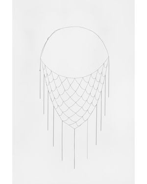 Pull&Bear Multi-Position Chain Net Necklace - White