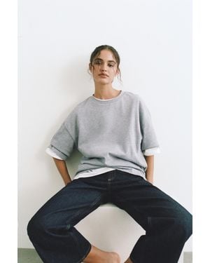 Pull&Bear Oversize Short Sleeve T-Shirt - White