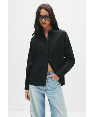 Pull&Bear Popelin-Hemd - Schwarz
