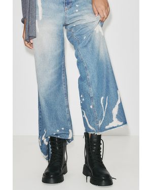 Pull&Bear Lace-Up Flat Ankle Boots - Black