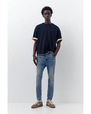 Pull&Bear Washed Carrot-Fit Jeans - Blue