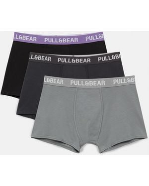 Pull&Bear Pack Of 3 Boxers - Grey