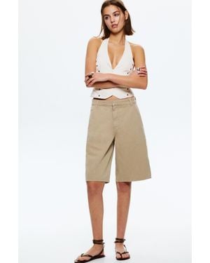Pull&Bear Chino Bermuda Shorts - Natural