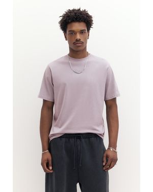Pull&Bear Basic Short Sleeve Cotton T-Shirt - Purple