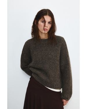 Pull&Bear Chunky Knit Jumper - Brown