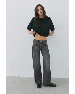 Pull&Bear Low-Rise Straight-Leg Jeans - Grey